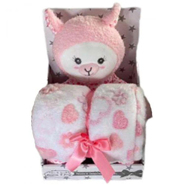 Picture of YT21075A-0054, Polar Plaid With A Soft Toy – COULOR PINK